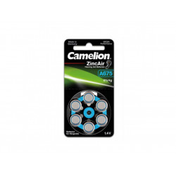 6 piles pour appareil auditif Camelion Zinc-Air A675 0% Mercury/Hg - Bleu