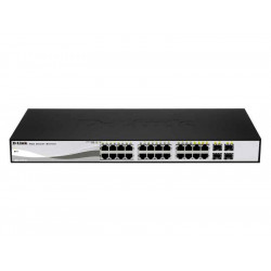 Commutateur de réseau D-Link L2 Gigabit Ethernet (10/100/1000) DGS-1210-24P (Noir)