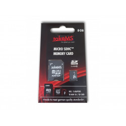 takeMS MicroSDHC Memory Card 8GB Retail +2 Adapters