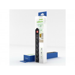 CableXpert Bloc de prises parasurtenseur 5 voies 3m noir SPF5-C-10