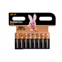 Battery Duracell Alkaline Plus Extra Life MN1500/LR06 Mignon AA (16-Pack)