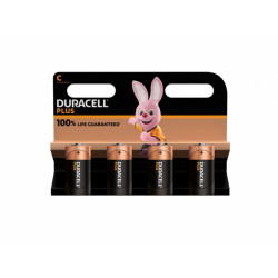 Battery Duracell Alkaline Plus Extra Life MN1400/LR14 Baby C (4-Pack)