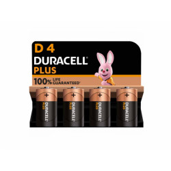 Battery Duracell Alkaline Plus Extra Life MN1300/LR20 Mono D (4-Pack)
