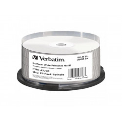 BD-R 25GB Verbatim 6x Inkjet white 25er Cakebox 43738
